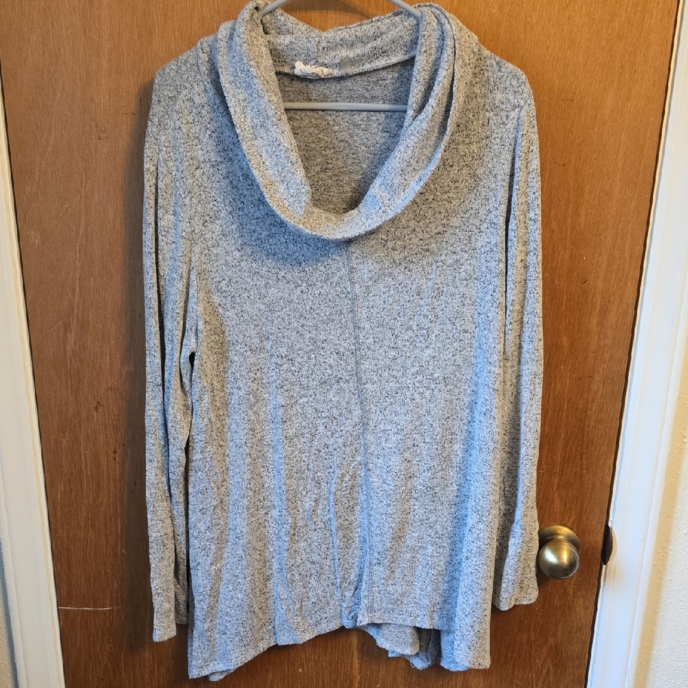 Carol Rose Light Gray Cowl Neck Sweater
